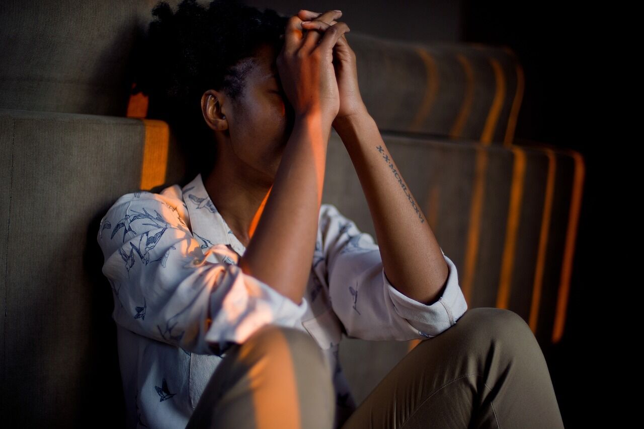 Person with an intense emotional expression